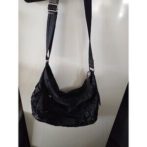 GAP Purse Black Imitation Leather Handbag Adjustable Black Canvas Strap